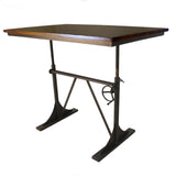 48" Brown And Black Solid Wood And Iron Trestle Base Dining Table