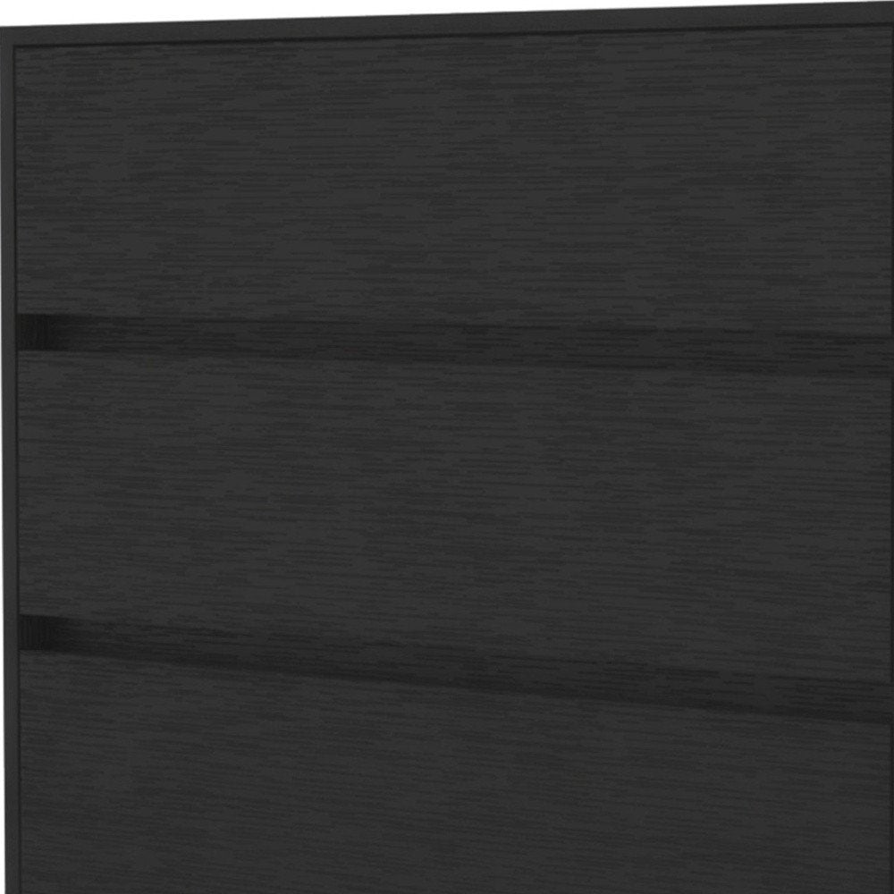 33" Black Wood Three Drawer Dresser