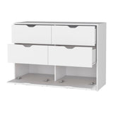 42" White Six Drawer Dresser