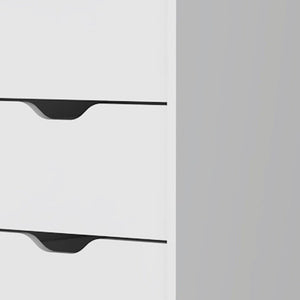 18" White Wood Five Drawer Dresser