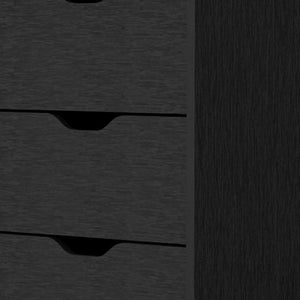 18" Black Wood Five Drawer Dresser