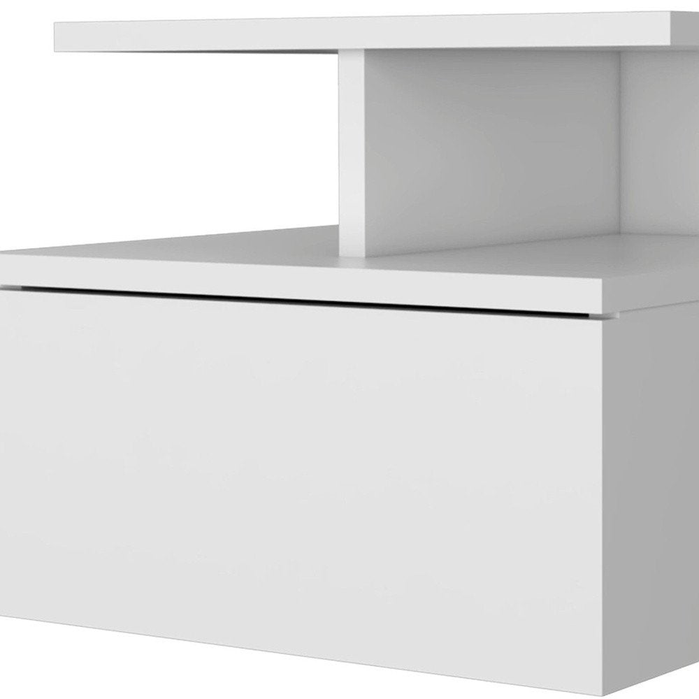 12" Wood One Drawer Floating Nightstand