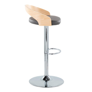 Grotto - Mid Century Modern Adjustable Height Barstool & Swivel With Oval Footrest (Set of 2) by Couch.com