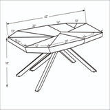 42" Brown And Black Wood And Iron Free Form Coffee Table