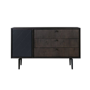 38" Gray Solid Wood Three Drawer Combo Dresser