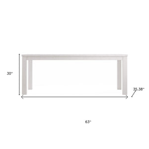 63" Gray Solid Wood Dining Table