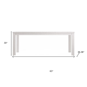 35" Gray Solid Wood Dining Table
