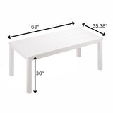 35" Gray Solid Wood Dining Table