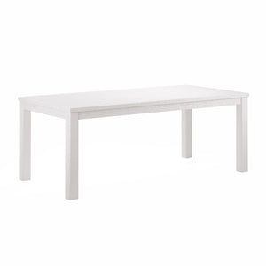 63" White Solid Wood Dining Table