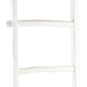 76" White Six Step Solid Wood Decorative Ladder