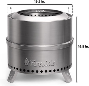 Pluto R19-SS Smokeless Outdoor Fire Pit -  Stainless Steel