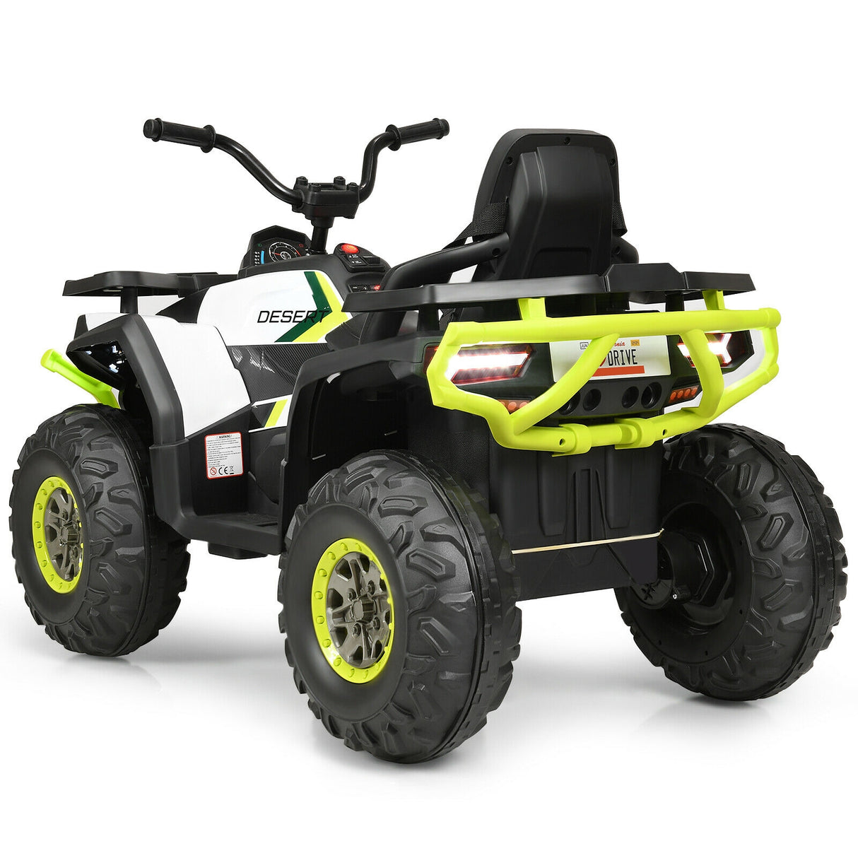 12 V Kids Electric 4-Wheeler ATV Quad with MP3 and LED Lights-Black