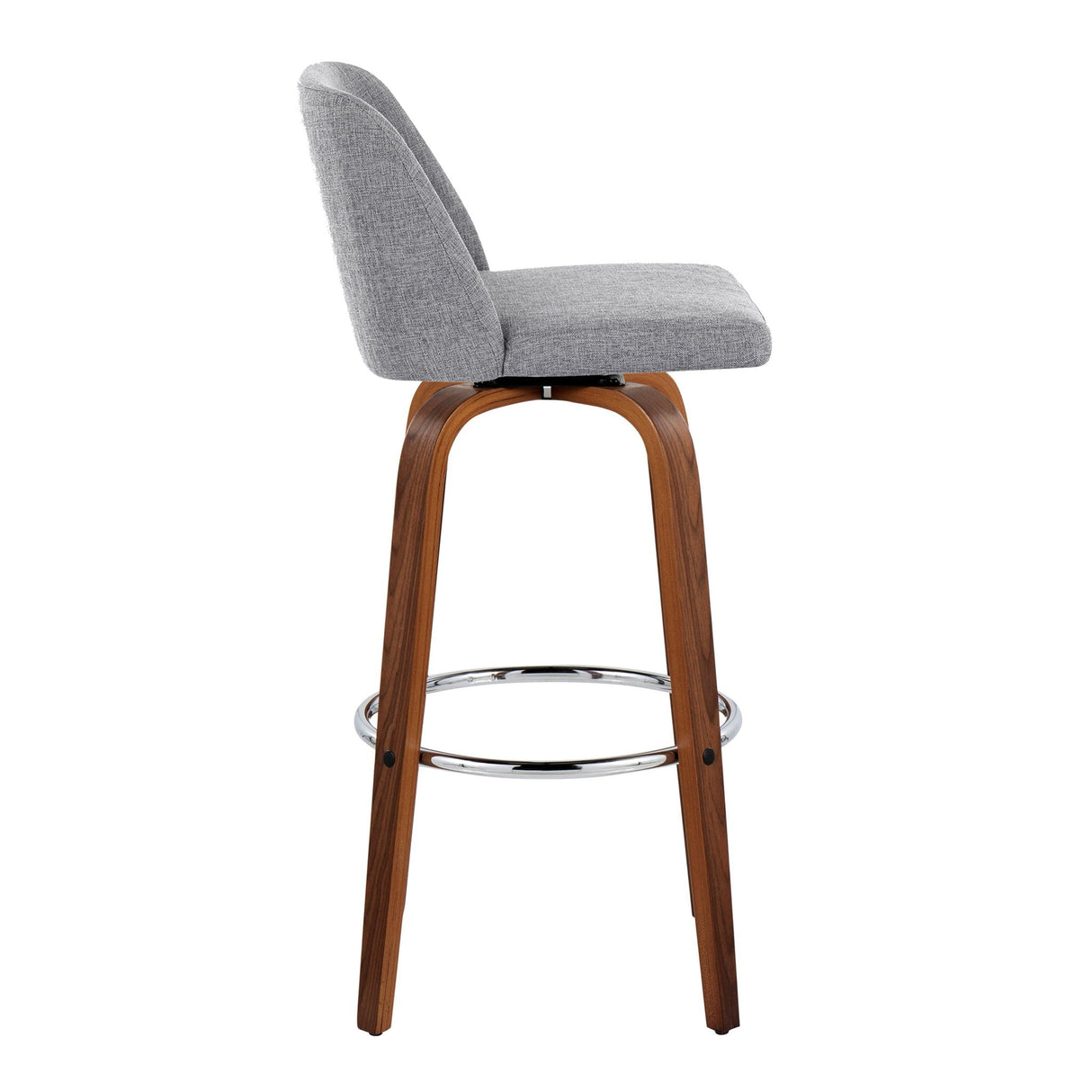 Toriano - Mid Century Modern Fixed Height, Barstool With Swivel With Round Footrest (Set of 2) by Couch.com