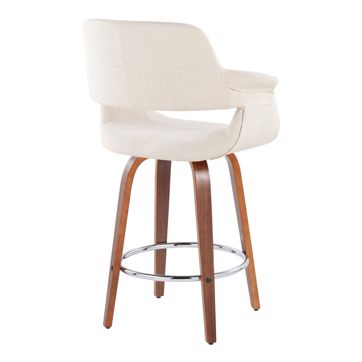 Vintage Flair - Mid-Century Modern Fixed Height Counter Stool With Swivel With Round Footrest (Set of 2) by Couch.com