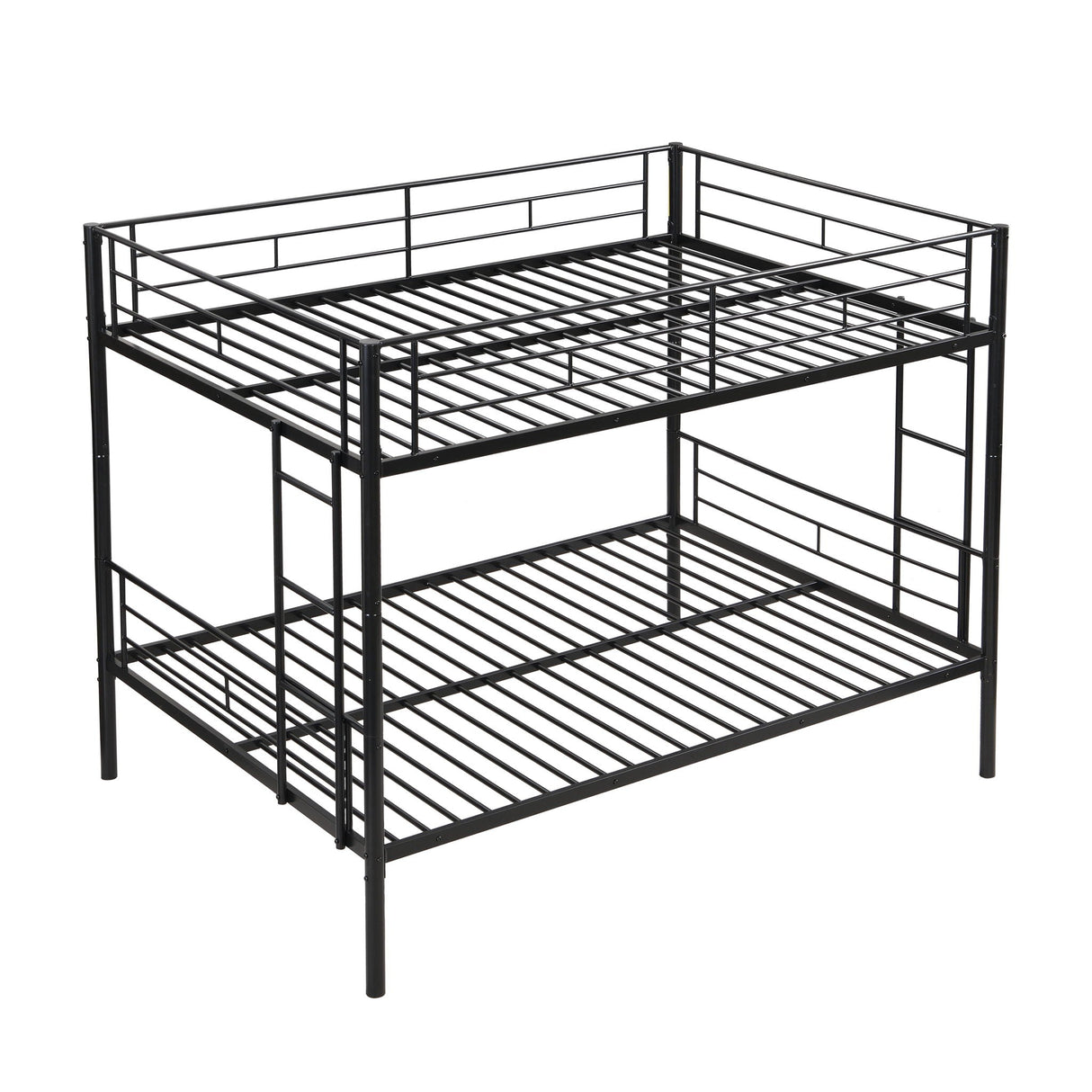 Modern Metal Bunk Bed, Full Over Full, No Box Spring Needed - Black by Couch.com