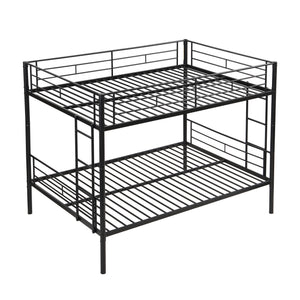 Modern Metal Bunk Bed, Full Over Full, No Box Spring Needed - Black by Couch.com