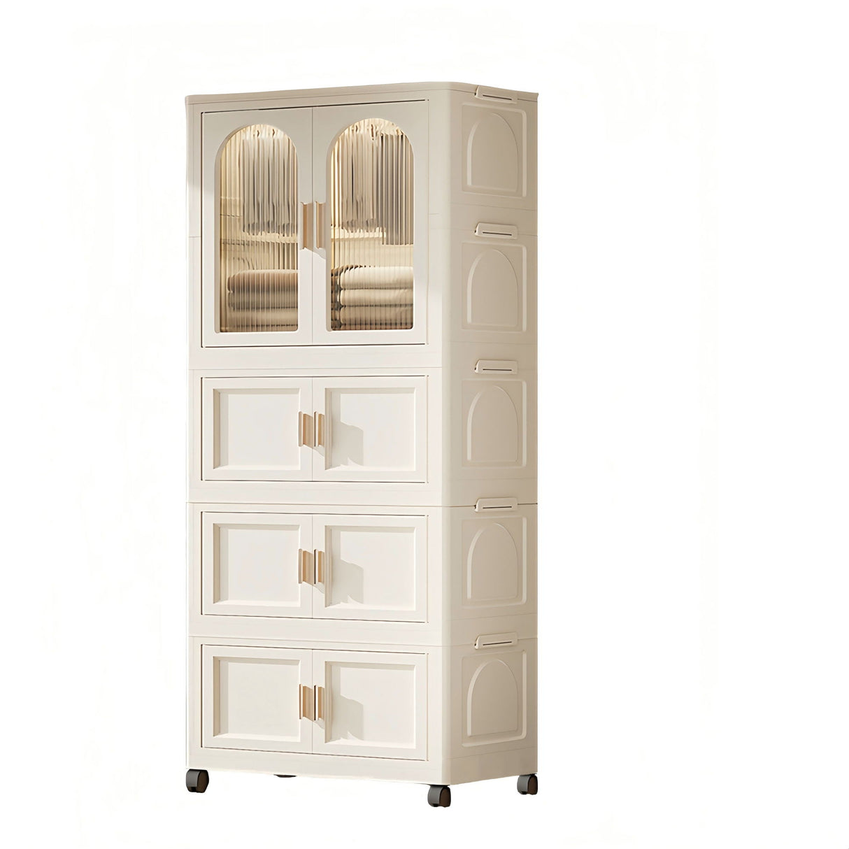 Folding Wardrobe Cabinet With Magnetic Doors, Wheels And Hangers by Couch.com