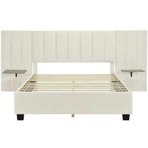Upholstered Platform Bed With Big Headboard by Couch.com
