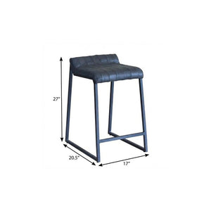 25" Gray Iron Low Back Counter Height Bar Chair