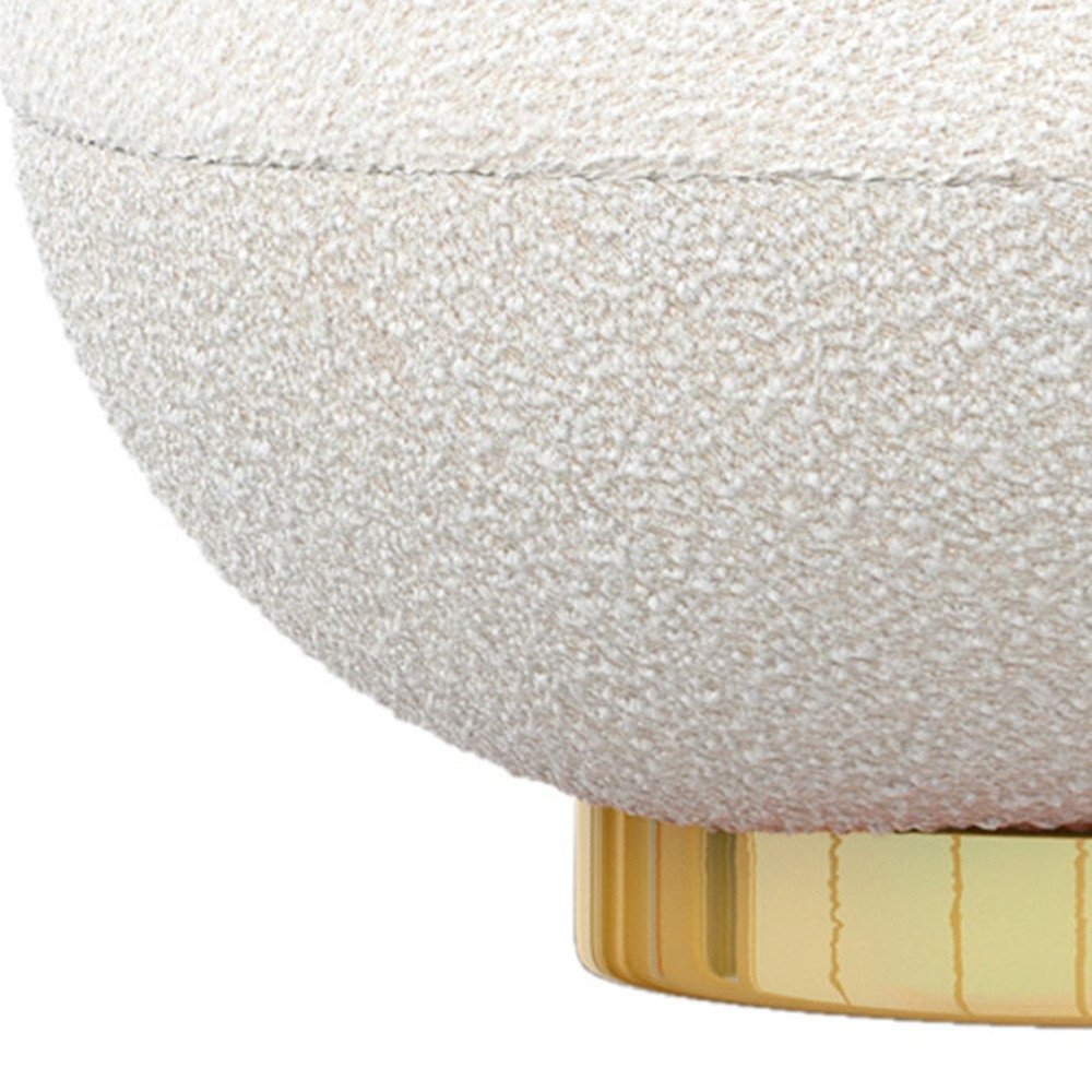 30" White and Gold Boucle Slipper Chair