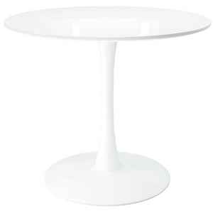 36" White Metal Dining Table