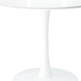 36" White Metal Dining Table