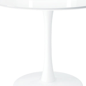 36" White Metal Dining Table