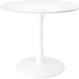 36" White Metal Dining Table