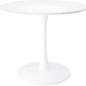 36" White Metal Dining Table