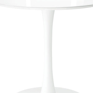 32" White Metal Dining Table