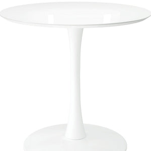 32" White Metal Dining Table