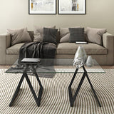 46" Black Glass And Steel Coffee Table