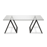 46" Black Glass And Steel Coffee Table