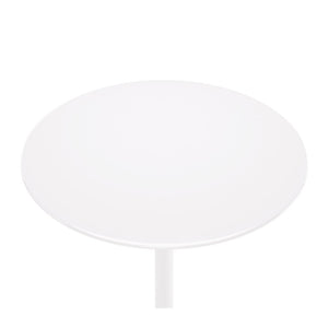 32" White Rounded Fiberglass and Metal Bar Table