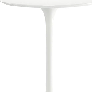 32" White Rounded Fiberglass and Metal Bar Table