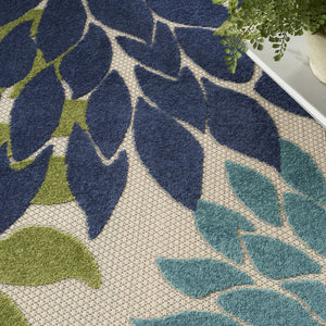 10' X 14' Blue And Green Indoor Outdoor Area Rug