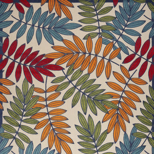 12' X 15' Ivory Blue And Orange Indoor Outdoor Area Rug