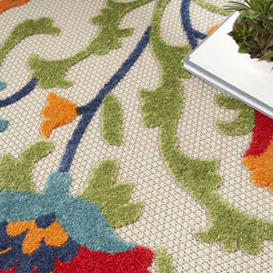 10' X 14' Red And Ivory Indoor Outdoor Area Rug