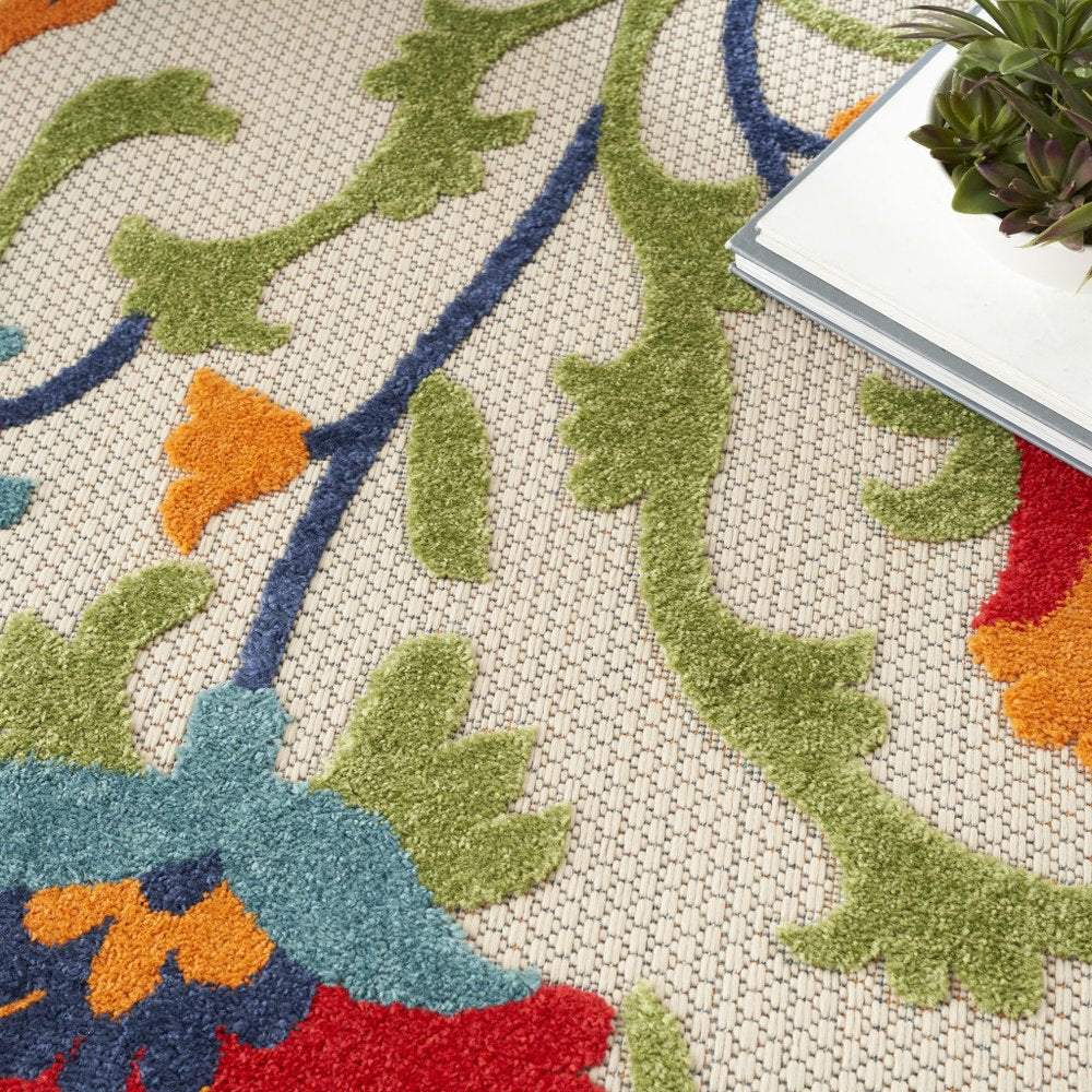 10' X 14' Red And Ivory Indoor Outdoor Area Rug