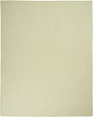 9' X 12' Green And Ivory Indoor Outdoor Area Rug