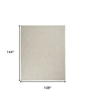 9' X 12' Ivory And Silver Indoor Outdoor Area Rug