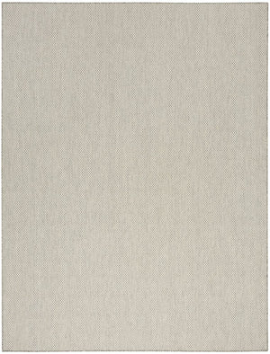 9' X 12' Ivory And Silver Indoor Outdoor Area Rug