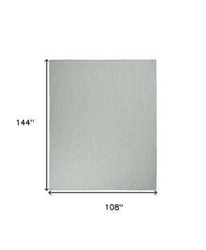 9' X 12' Aqua And Ivory Indoor Outdoor Area Rug