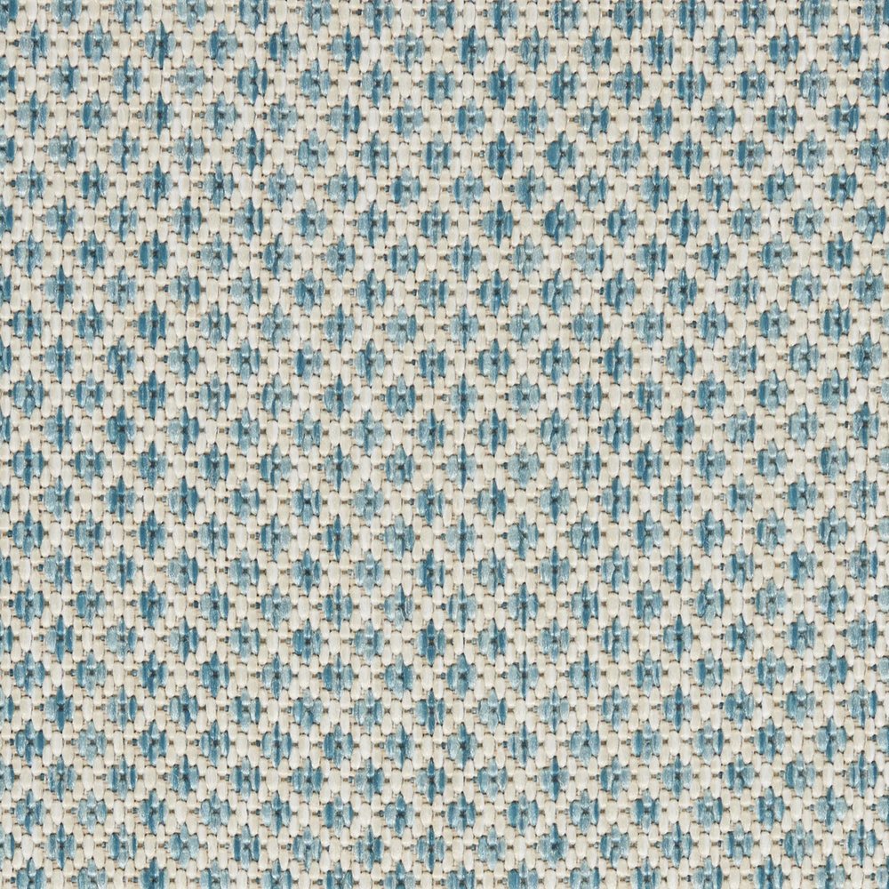 9' X 12' Aqua And Ivory Indoor Outdoor Area Rug