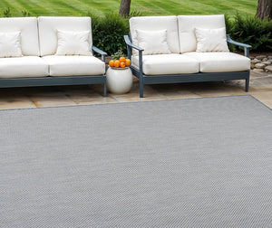9' X 12' Blue And Ivory Indoor Outdoor Area Rug