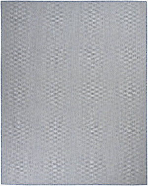 9' X 12' Blue And Ivory Indoor Outdoor Area Rug
