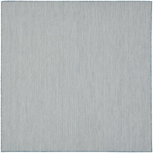 6' Blue Square Geometric Power Loom Area Rug