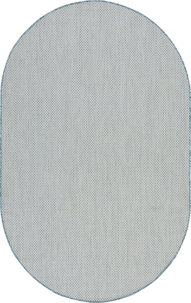 5' X 8' Blue Geometric Power Loom Area Rug