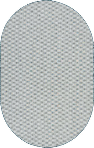 5' X 8' Blue Geometric Power Loom Area Rug