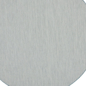 6' Blue Round Geometric Power Loom Area Rug